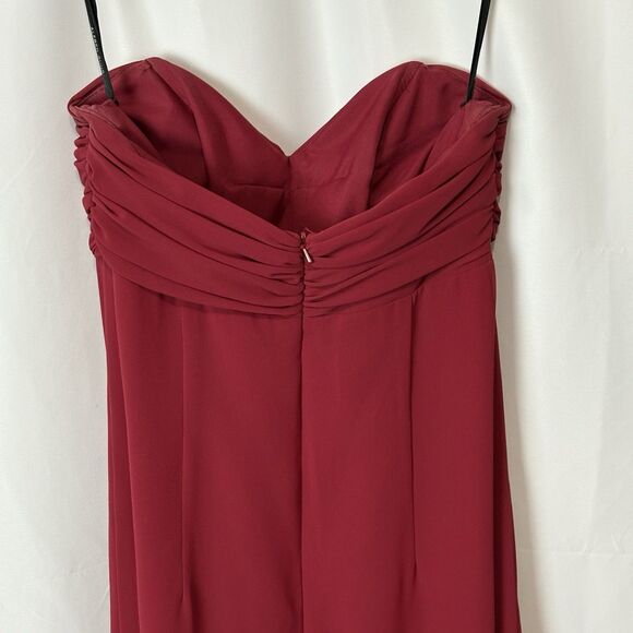 ALFRED SUNG Size 8 Claret Strapless Sweetheart Neckline Formal Cocktail Dress - Picture 4 of 8